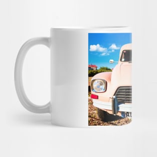 Pink vintage french car. Citroe* Dyane. Mug